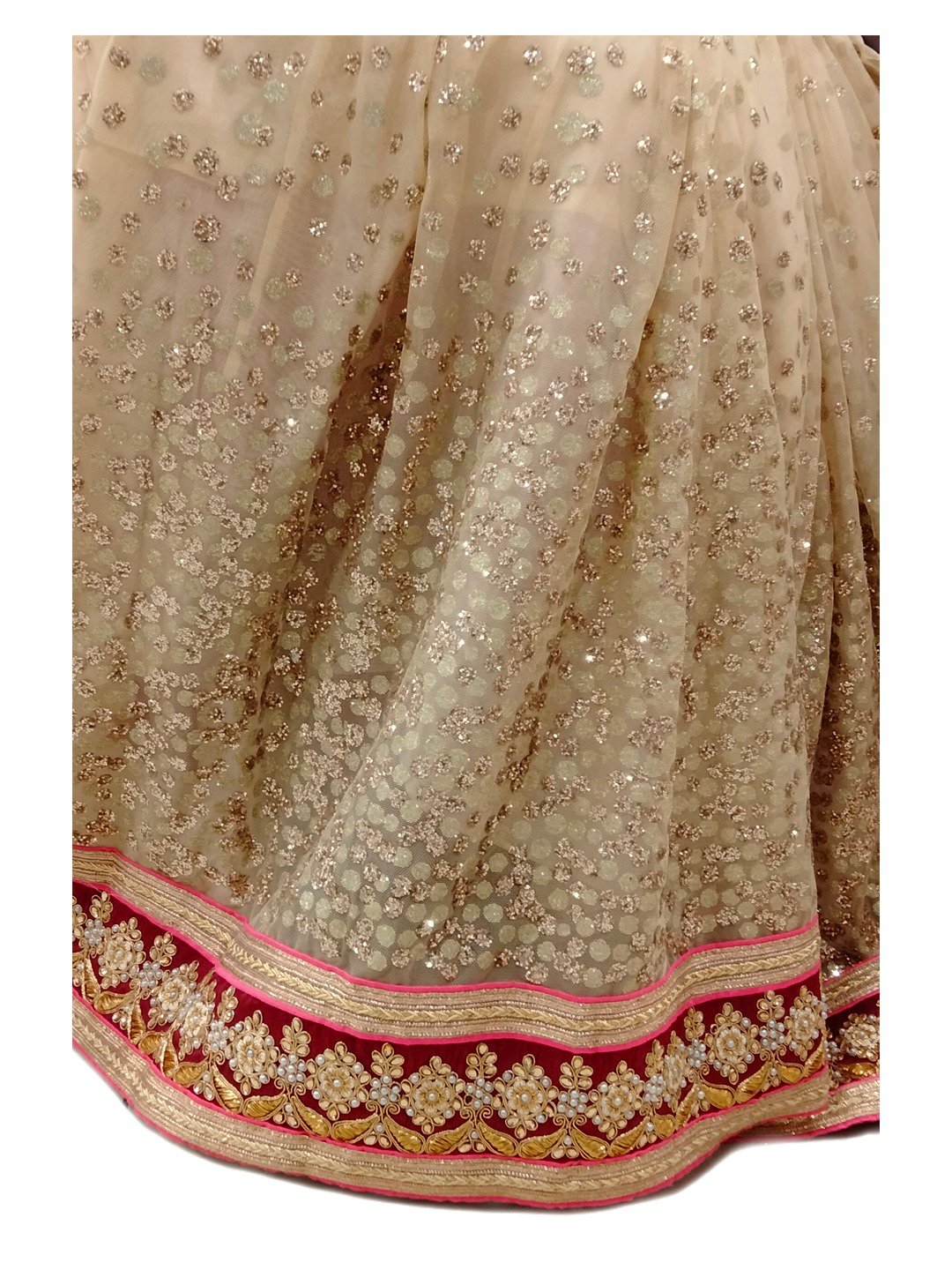 MAROON CREAM LEHENGA SARI