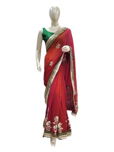 RED GREEN GOTAPATTI SARI