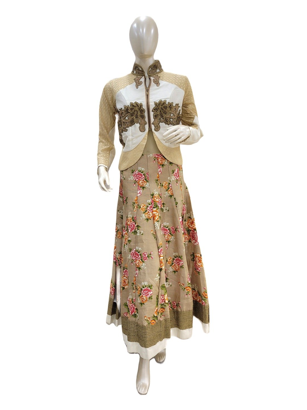DESIGNER BEIGE FLORAL INDOWESTERN