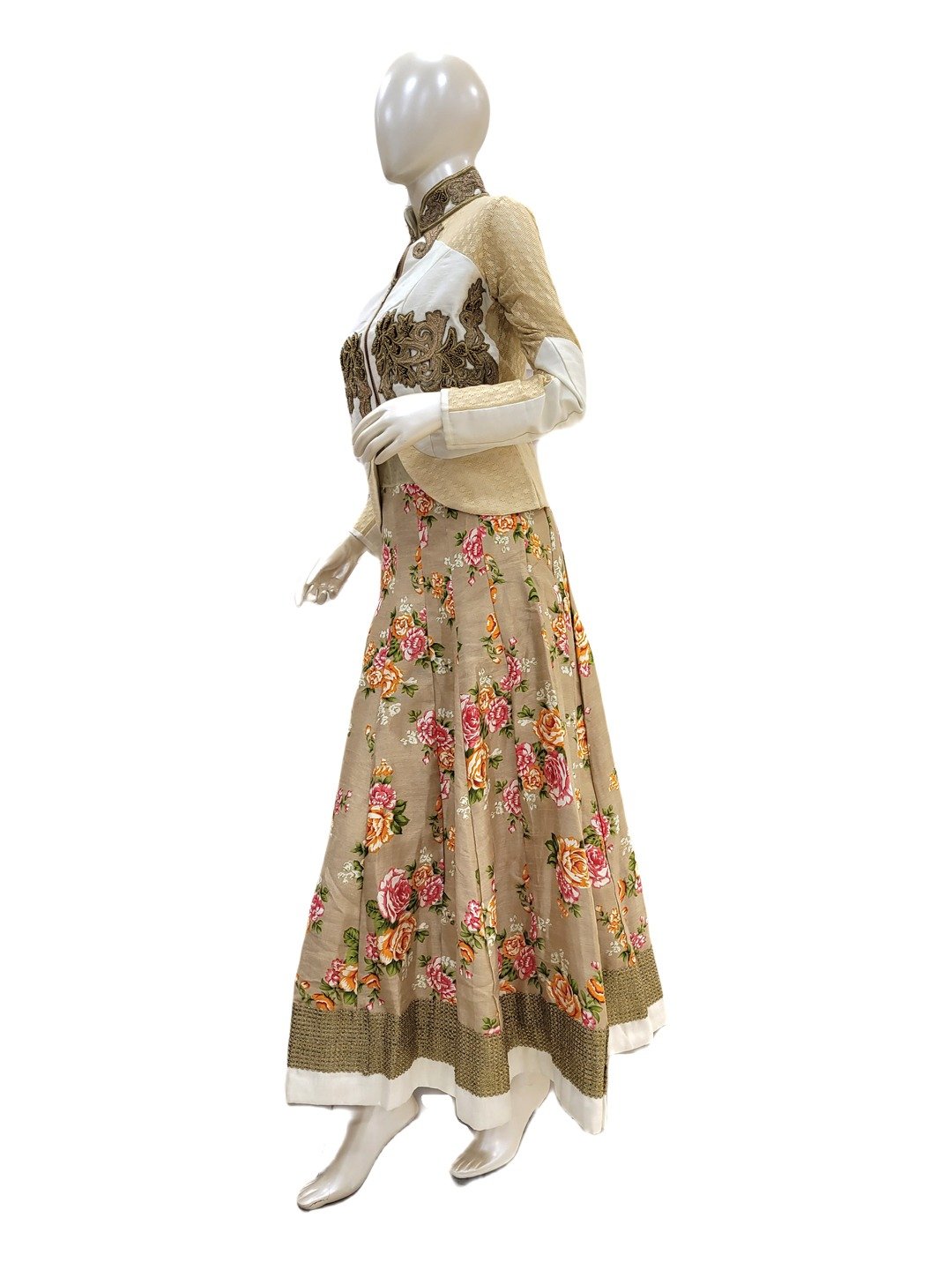 DESIGNER BEIGE FLORAL INDOWESTERN