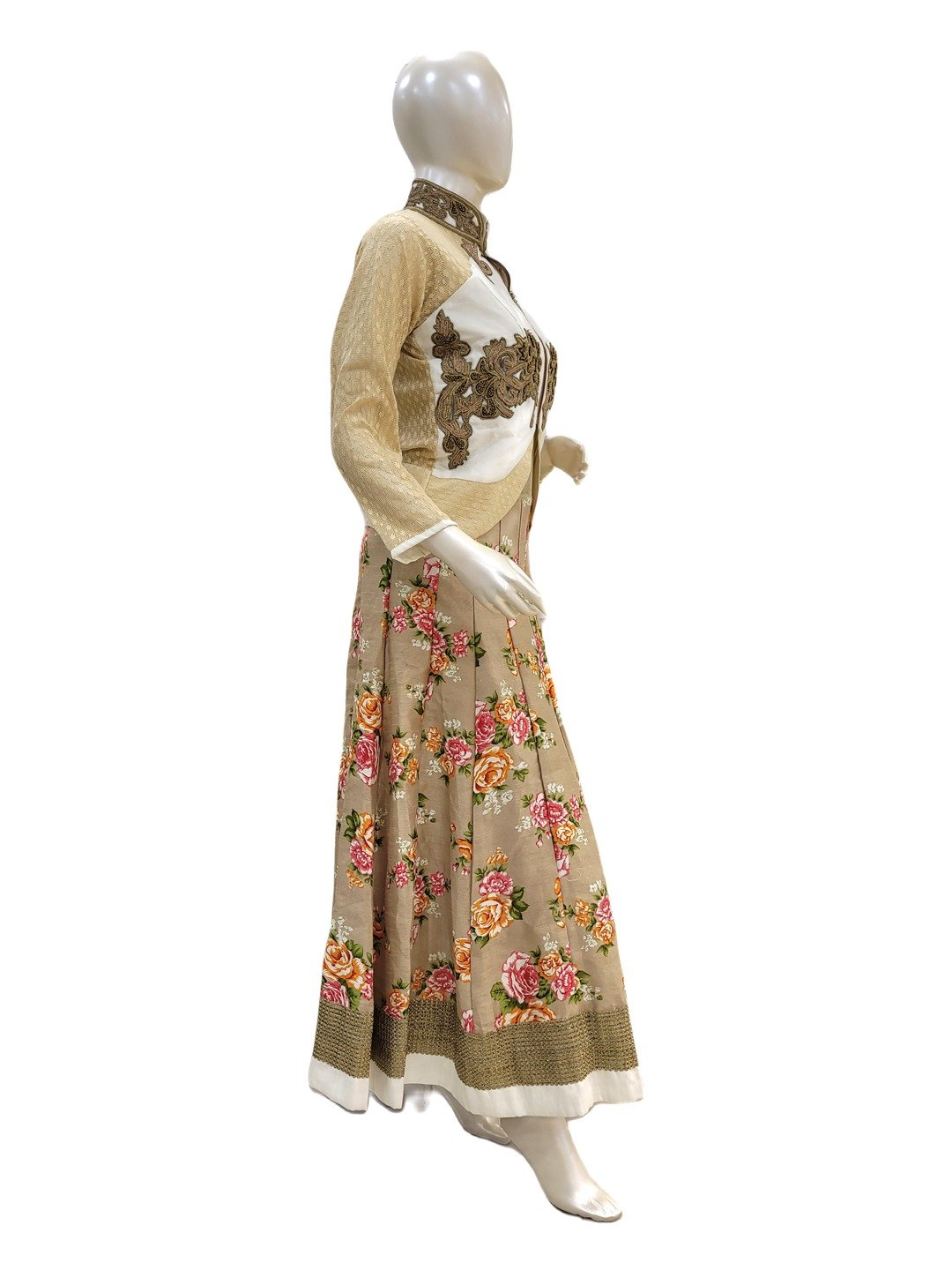 DESIGNER BEIGE FLORAL INDOWESTERN