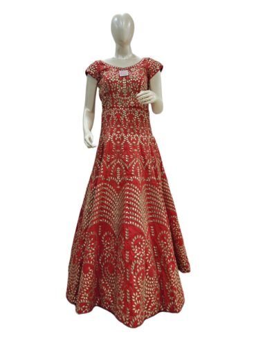 REGAL RED GOTA PATTI GOWN