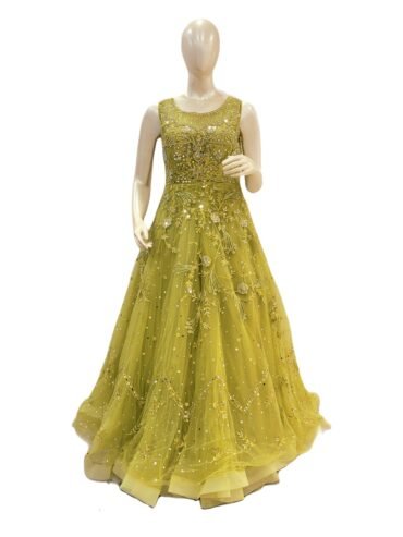 OLIVE GREEN PRINCESS GOWN
