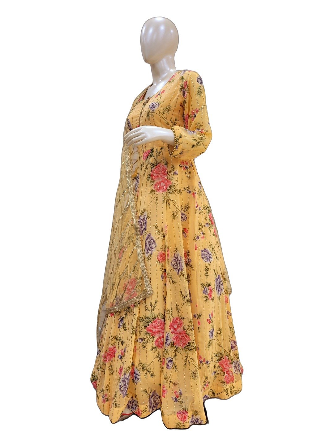 LIGHT PEACH FLORAL SUIT