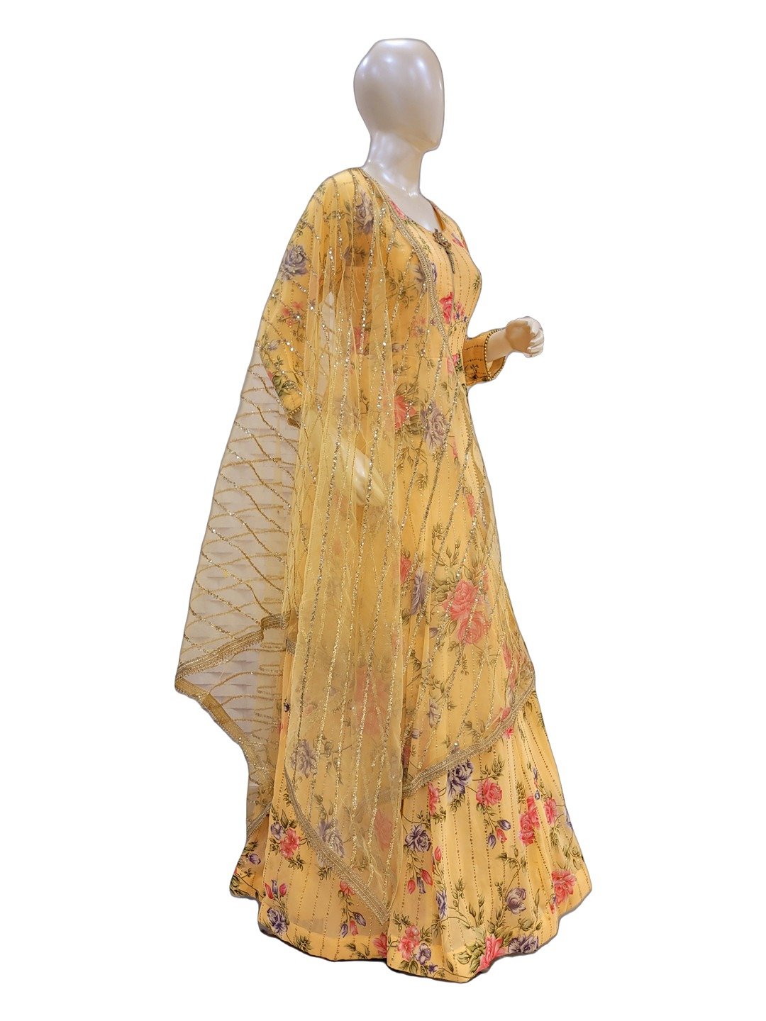 LIGHT PEACH FLORAL SUIT