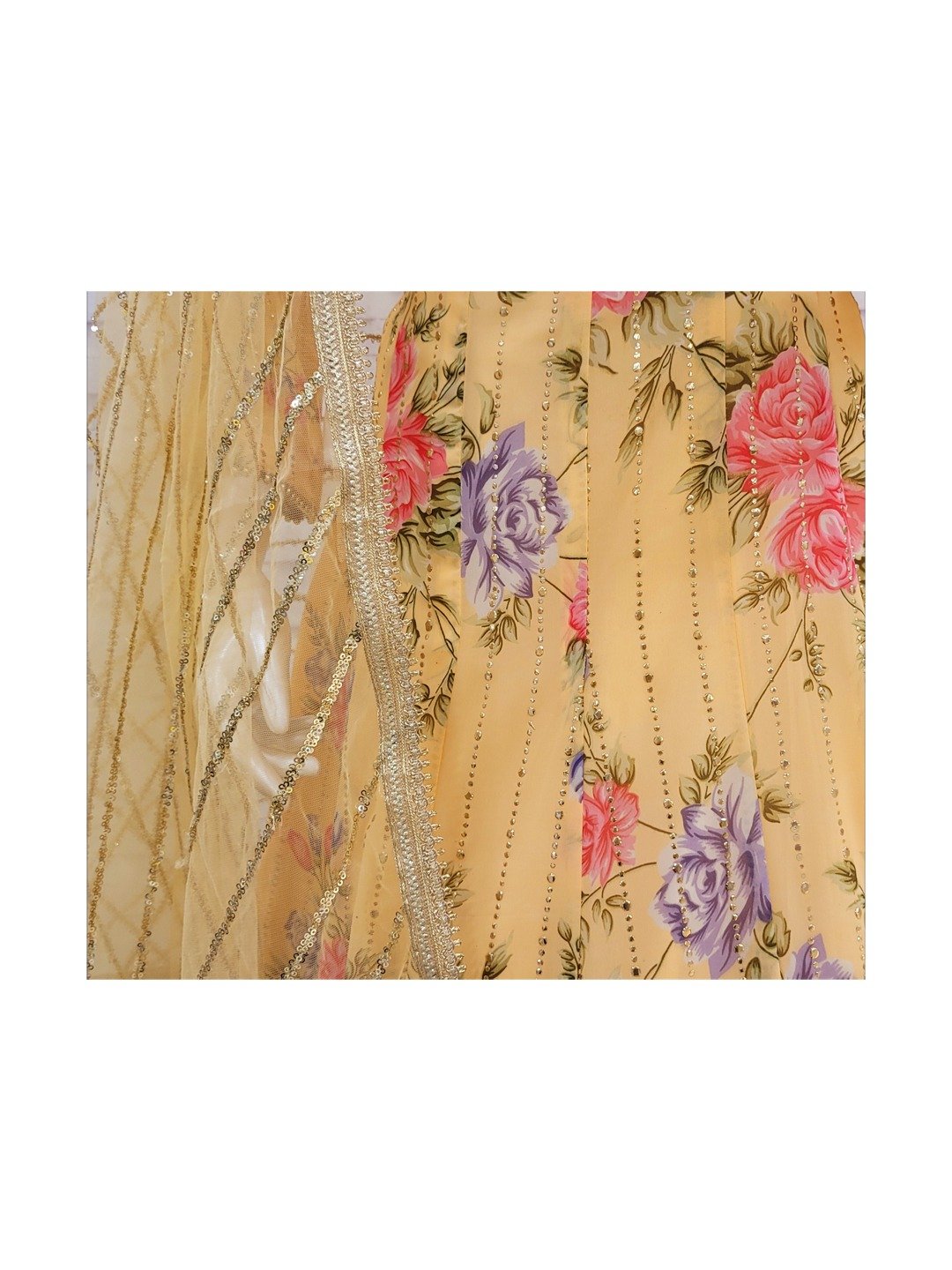 LIGHT PEACH FLORAL SUIT